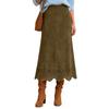 Damen Color Retro A-Linien-Rock mit Nieten und Quaste für Herbst Winter