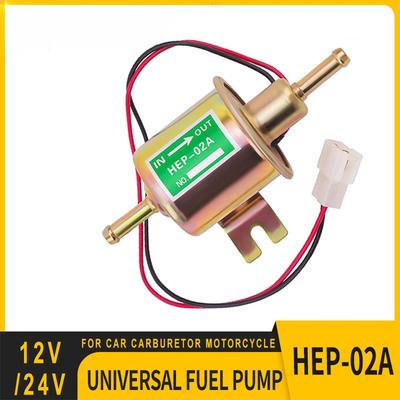 12V/24V Universal Electric Fuel Pump Low Pressure Bolt Fixing Wire Diesel Petrol HEP-02A For Car Carburetor Motorcycle ATV