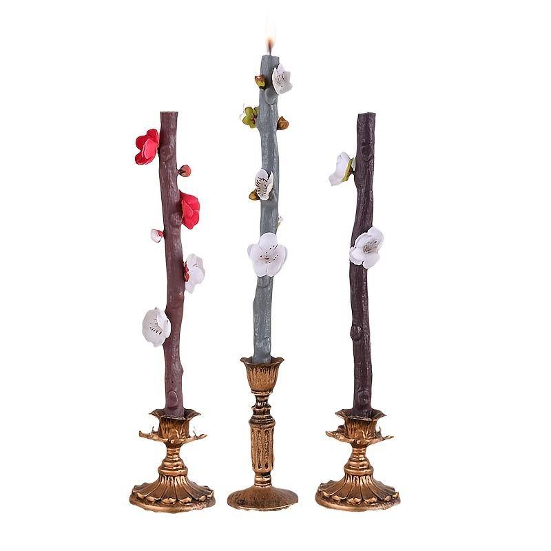 DIY Long Branch Shaped Candle Silicone Mold Plum Blossom Branch Tree Branch Epoxy Resin Molds Tree Trunk Concrete Gypsum Mold