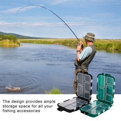 Double-sided Fishing Lure Box 10 Compartments Portable Multifunction Fishing Accessories Soft Hard Bait