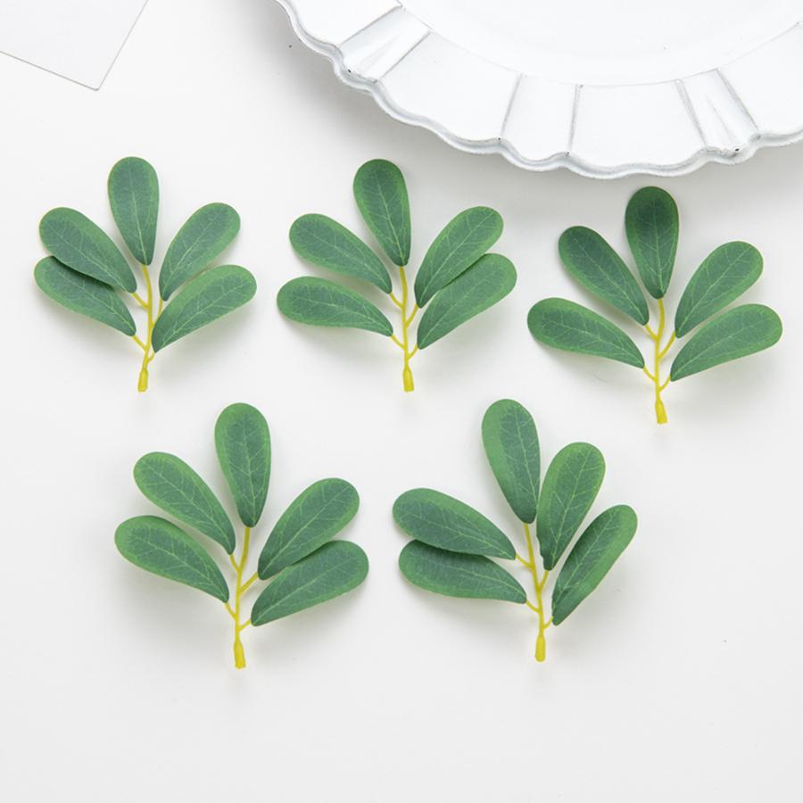 40/80pcs Artificial Flowers Silk Peanut Leaves Fake Plants Diy Candy Box Wedding Festival Wreath Accessories Home Room Decoratio