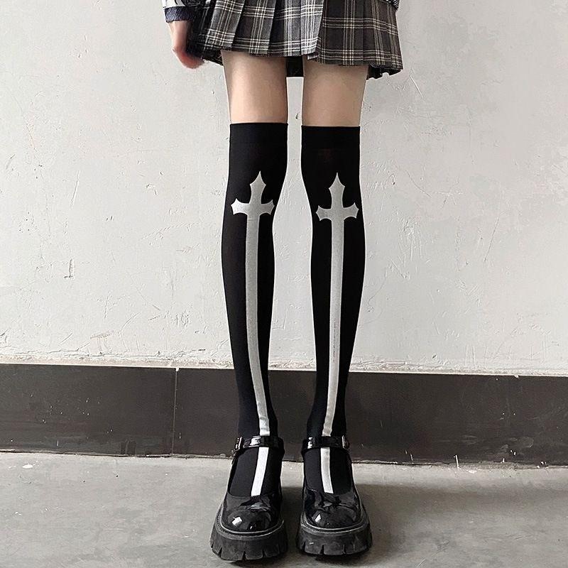 Podkolanówki Damskie Pończochy Bielizna Ultracienkie Przezroczyste Podkolanówki do Uda Seksowna Koronka Kokarda Długie Skarpety Podkolanówki