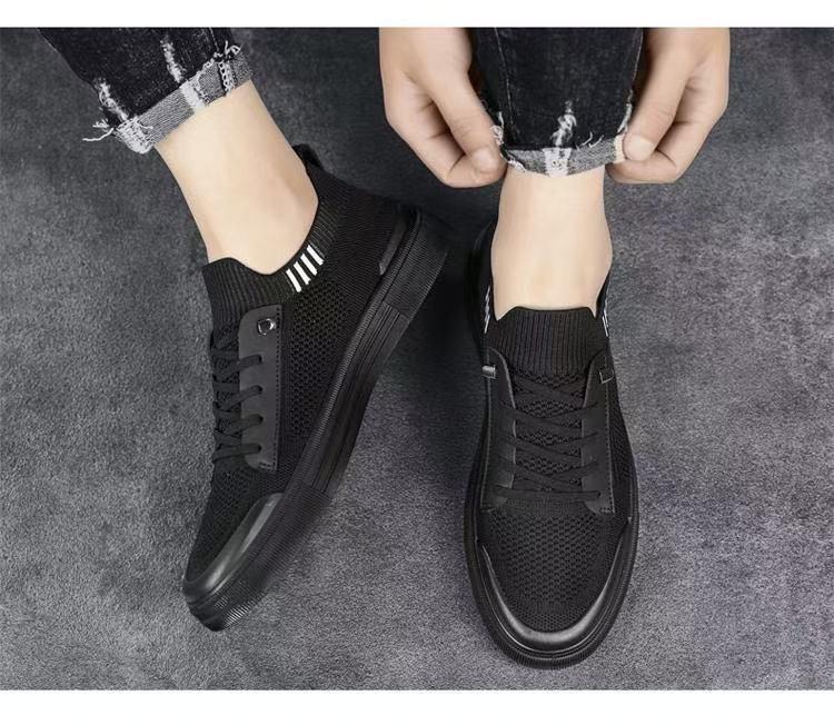 Men's Summer Breathable Knitted Flat Shoes - Lightweight, Soft Sole, Casual Sports Mesh Sneakers