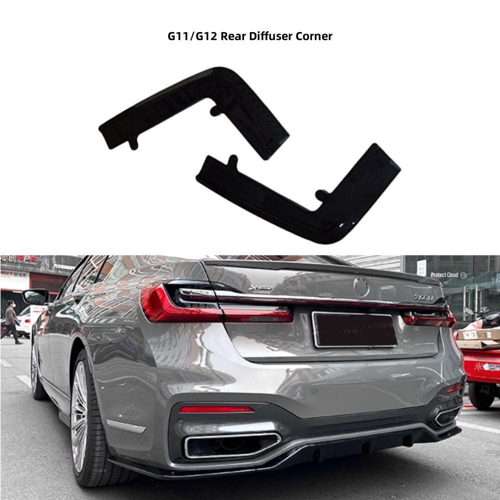 

BMW 7 Series G11/G12 Rear Bumper Black Warrior Style Carbon Fiber Diffuser (2016-2022) Unpainted