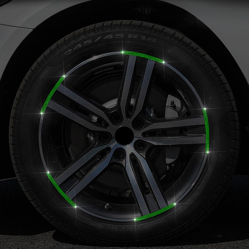 5 szt. Naklejka odblaskowa na felgę opony samochodowej z diamentami, Pasek ostrzegawczy bezpieczeństwa nocnego, Motocykl, Rower, Auto, Dekoracja, Naklejki na piastę koła