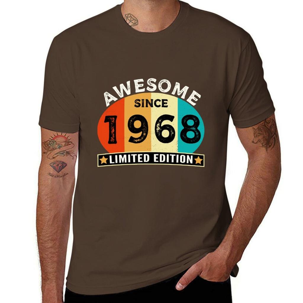 54th Birthday Vintage Awesome Since 1968 Limited Edition T-Shirt Plain Quick Drying Men T Shirt
