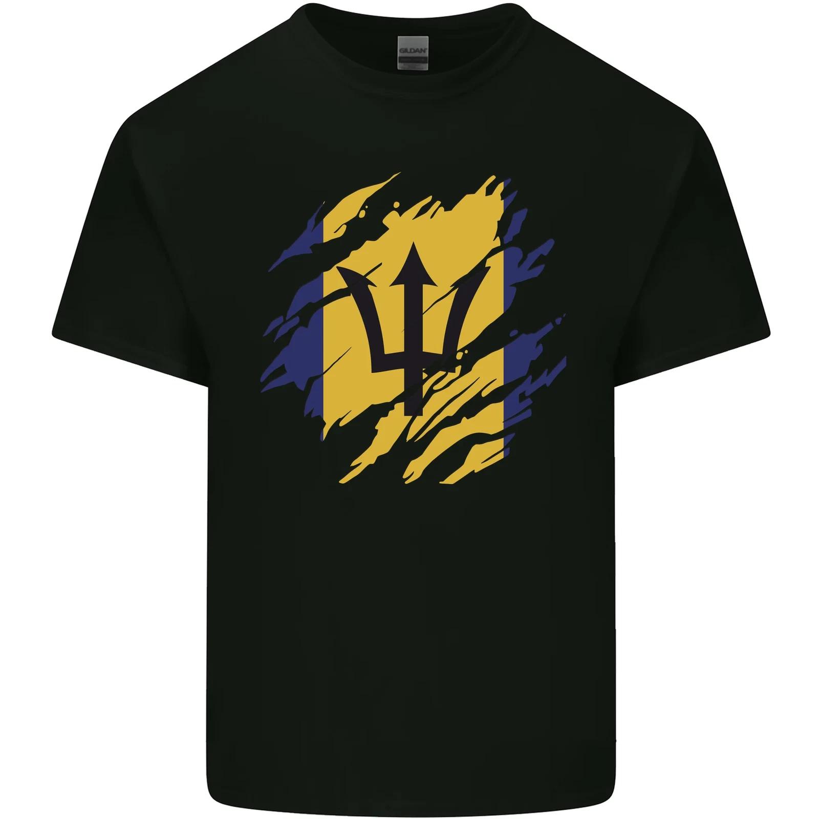 Torn Barbados Flag Barbadians Day Football Kids T-Shirt Childrens S