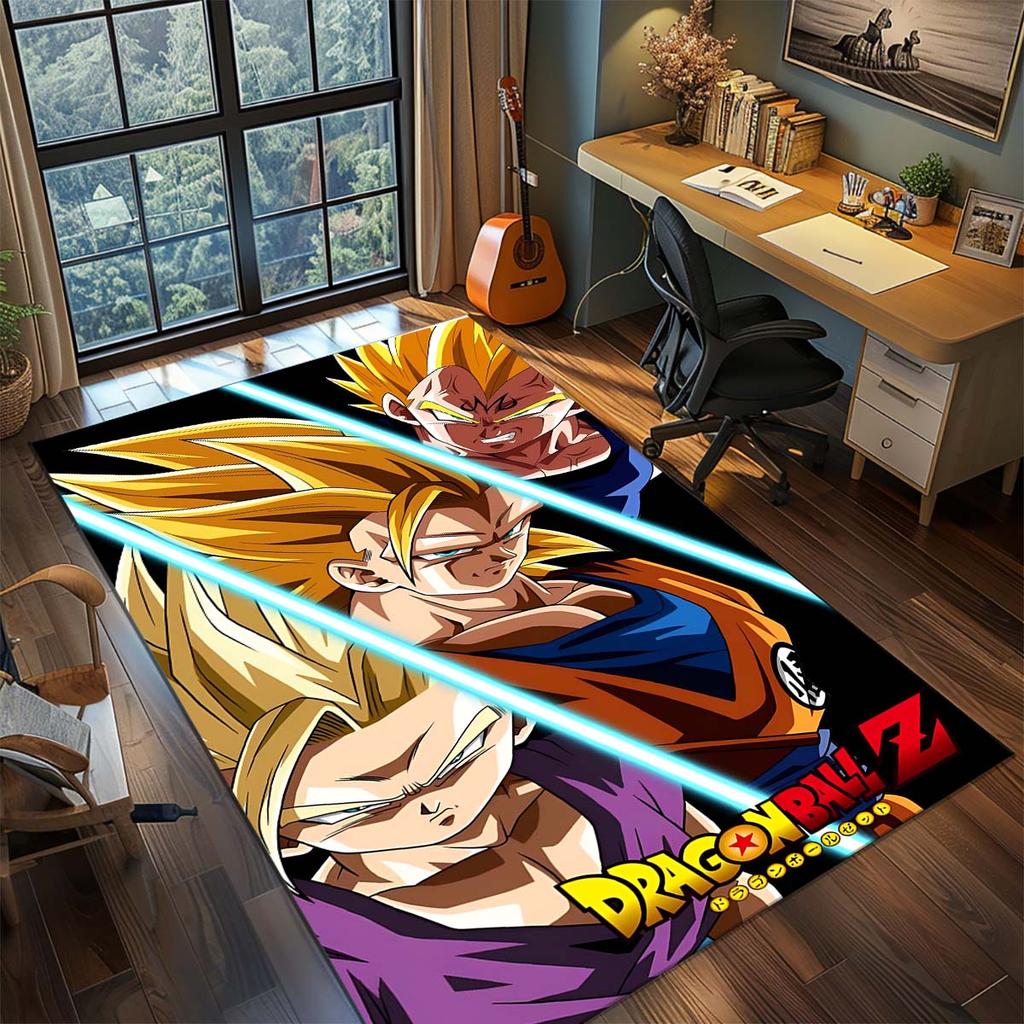 Tappeto Anime Dragon Ball Goku Tappeto Tappeto Grande Area Tappetino Pavimento Antiscivolo Lavabile Stanza Gamer Camera da Letto Decorazioni per la Casa -QJY
