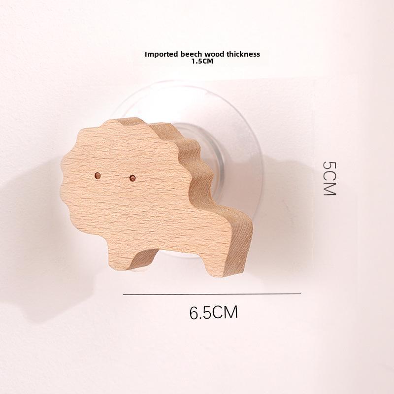 Japanese Cute Animal Wooden Wall Hook - Moon Cartoon Design Nordic Decor