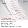 2500Pcs/Roll Jewellery Price Stickers Jewelry Identification Adhesive Label Hang Tag