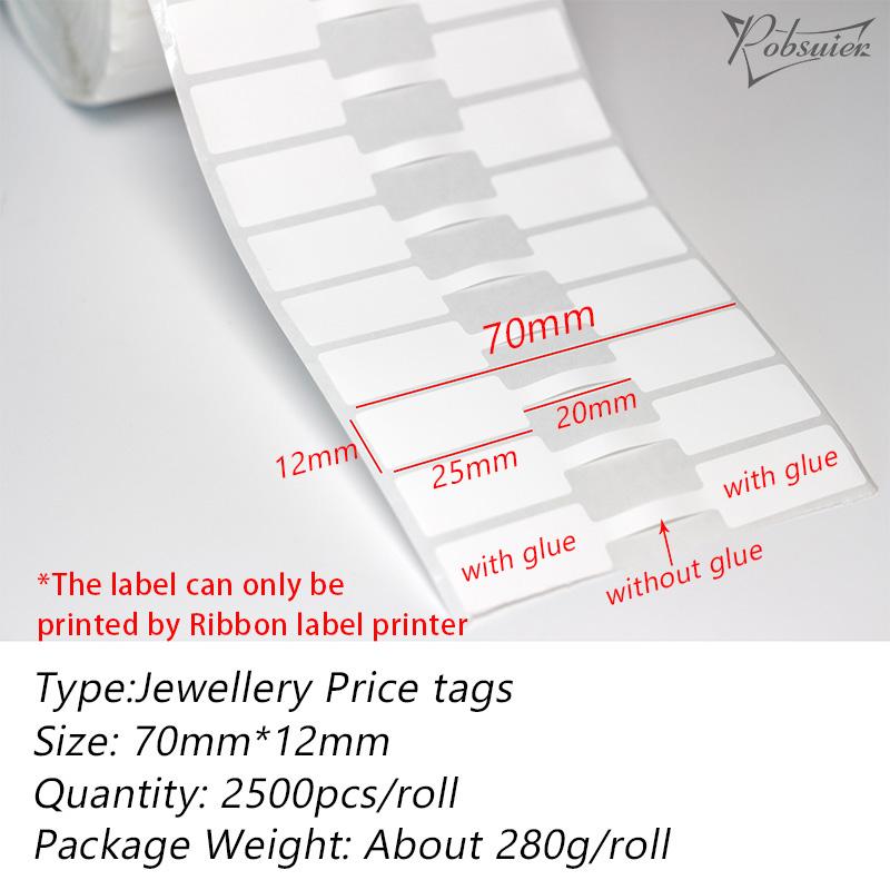2500Pcs/Roll Jewellery Price Stickers Jewelry Identification Adhesive Label Hang Tag