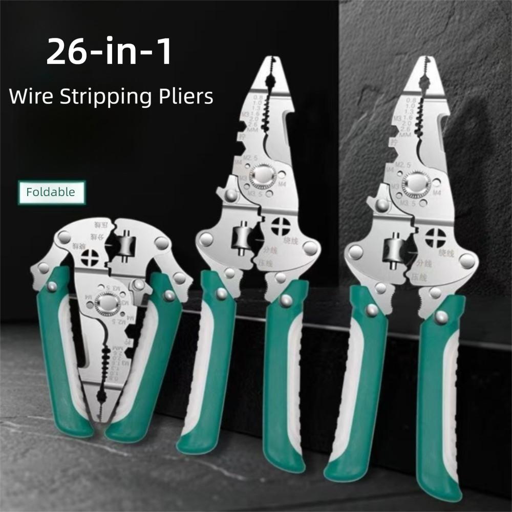 Multifunctional Wire Stripper Electrical Pliers Non-Slip Foldable Wire Stripping Pliers Comfortable Wiring