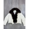 Womens Winter Short Puffer Coat With Detachable Faux Fur Collar Loose Fit Warm Cotton-Padded Jacket Daily Wear
