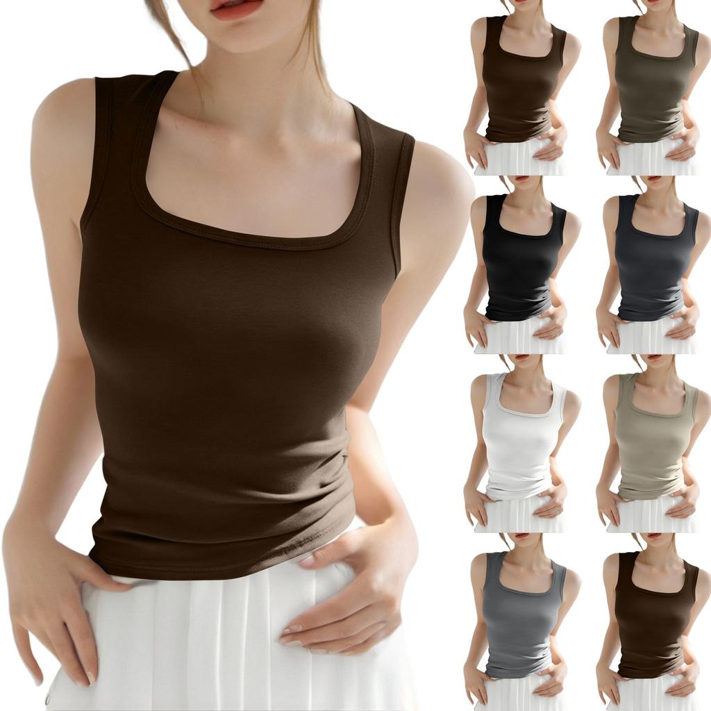 Women's Cotton Small Vest Suit With Chest Pad With A Sleeveless Bottom Top