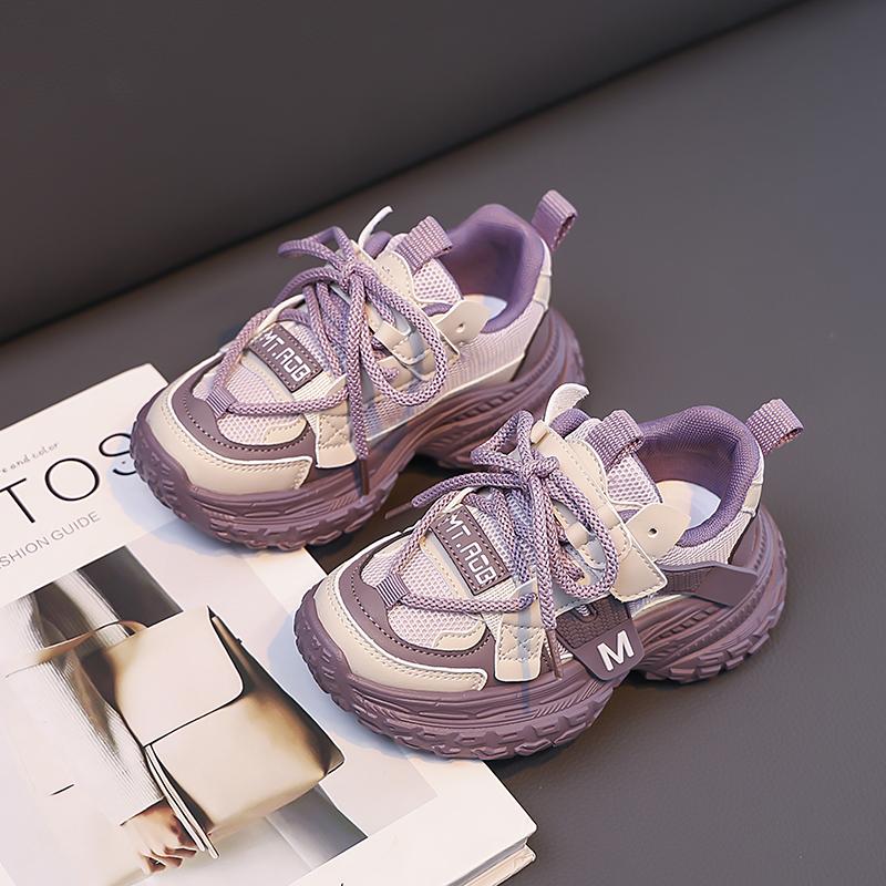 Students Running Shoes Non-slip Thick Soft Sole Kids Basketball Shoes Mesh Breathable 2025 New Children Sports Shoes Comfortable