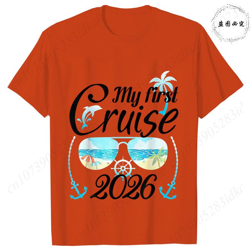 My First Cruise 2026 Tshirts for Women Sunglasses Beach Graphic  Short Sleeve Fashion Cruise Vacation Daily Wear Trendy Tees