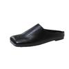 Baotou Half Slippers Women Wear Retro Square Head Flat Bottom Lazy One Pedal Fashion Muller Sandals