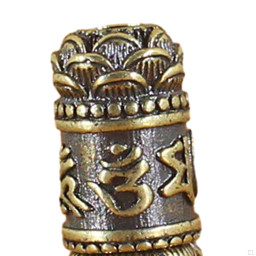Brass Buddha Sutra Pendant Cylinder Charm DIY Paracord Metal Portable Ornaments Buckle Hooks