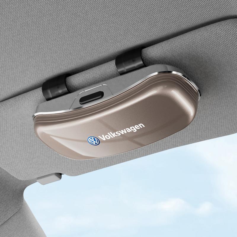Car Sun Visor Sunglasses Case Eyewear Box For VW Golf Phaeton GTI Teramont ID3 Passat B6 Car Accessories Glasses Box Keychain Zq9