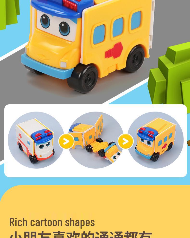 Twisty Bus Toy: Double-Sided Reversible Transforming Robot Car Set for Kids