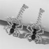Halloween Jewelry Black Cubic Rhinestones Dangle Spiders Earrings For Women Girl
