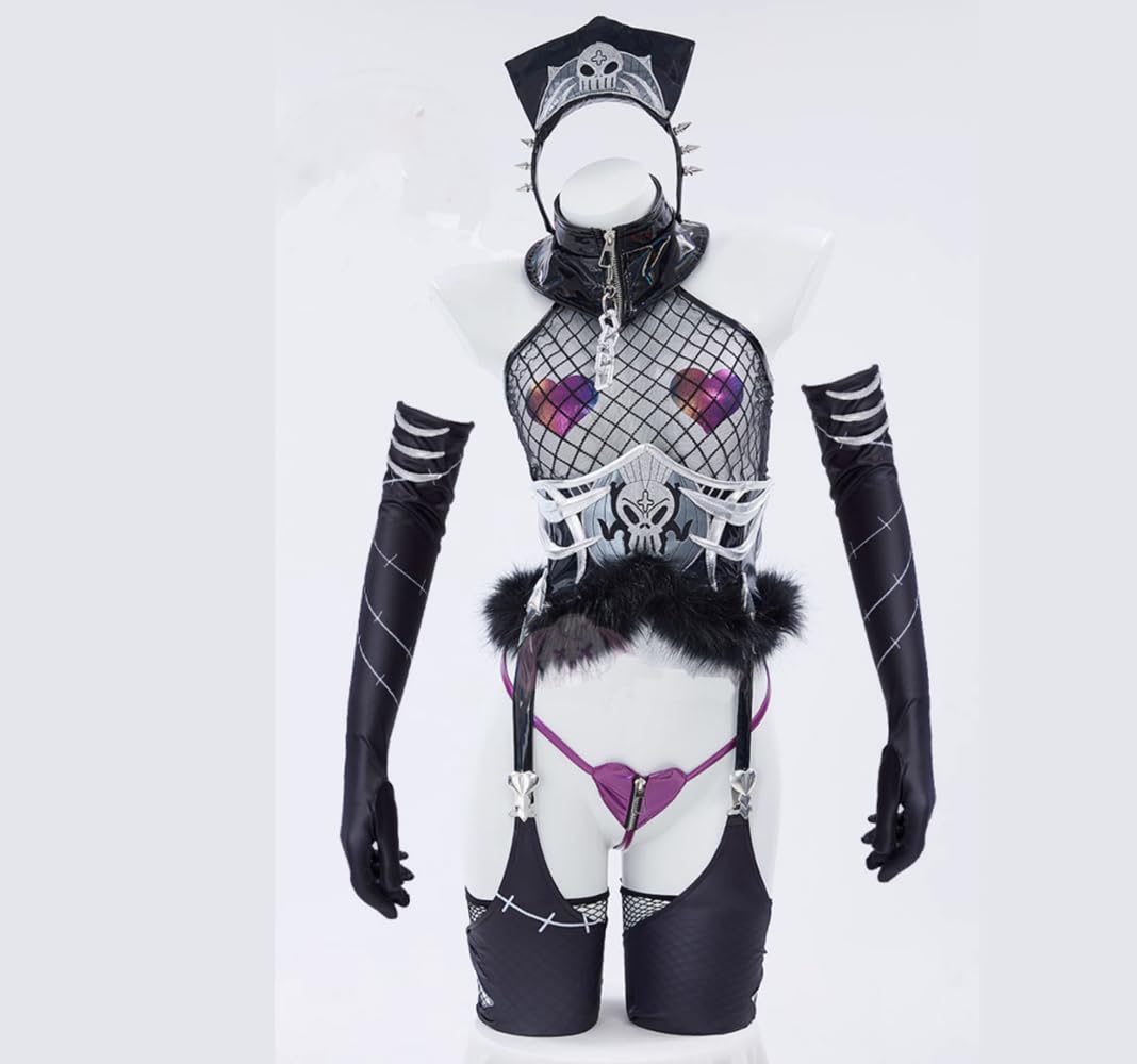 

Лавандовое очарование Готический костюм маленького дьявола для косплея, Рождество, костюм на Хэллоуин, Размер S