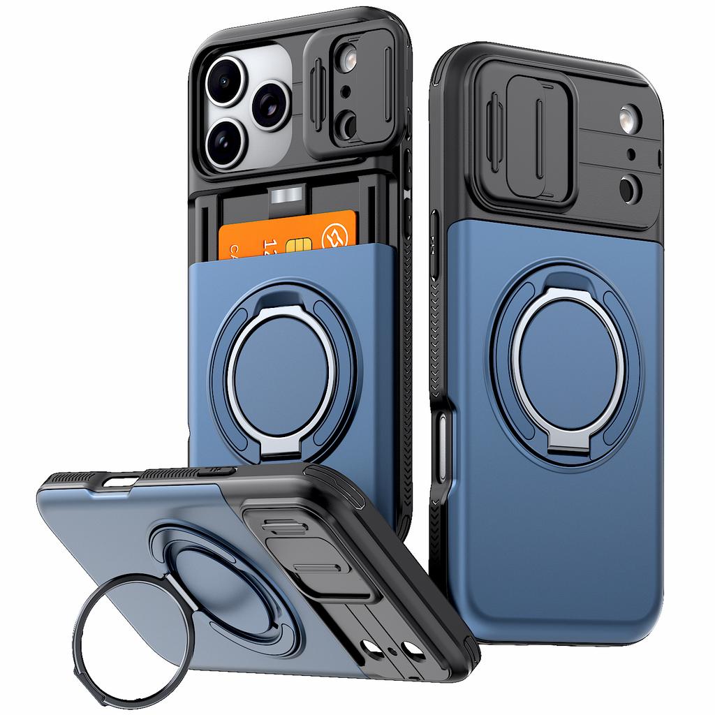 Luxury Wallet Case For iPhone 17 16 15 14 13 12 Pro Max 17E 16E 17Pro iPhone17 Shockproof Armor & Card Slot Stand Holder Cover