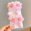Hair Tie Soft Organza Flower Shape Hair Rope with Plush Tassels Imitation Pearls Decor High Elastic Band Bun Holder Hair Accessories