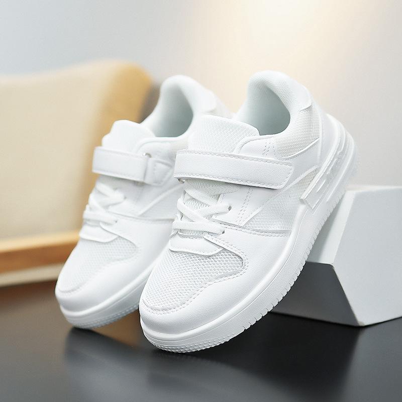 Children's little white shoes 2025 summer new white sports shoes trendy campus little girl white shoes air force board shoes