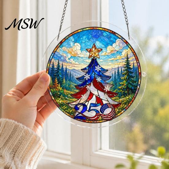 Light Refraction Sun Catcher Acrylic Puzzle Suncatcher, Colorful Window Hanging Ornament, 7.87 Inch Wall Art Decoration, Ideal for Gifting And