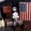 Halloween Dwarf Doll Holding A Skulls, Holiday Decoration Props, Horror Long-legged Doll
