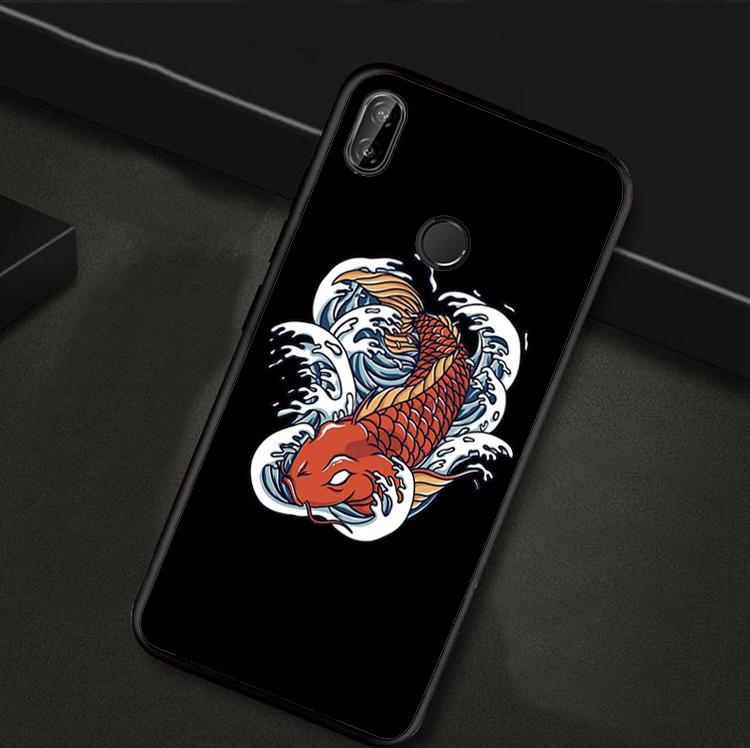 

Чехол для Huawei Nova Y61 Y91 Y73 Y72 Y70 Y90 Y60 12s 12i 11i 8i 9 10 SE P40 Lite P30 P60 Pro с татуировкой японского карпа кои, дракона и волны Huawei P30 Pro