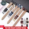 Ersatzarmband für Garmin Lily Damenuhr, weiches Sportarmband aus Rindsleder mit Kerben, 14 x 6 mm, Uhrenarmband