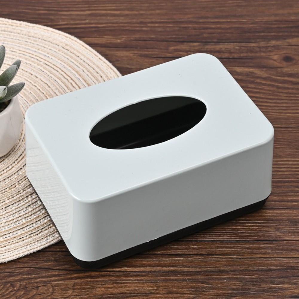 New Plastic Tissue Box Square Durable Napkin Holder Solid Color Tissue Case Home Use