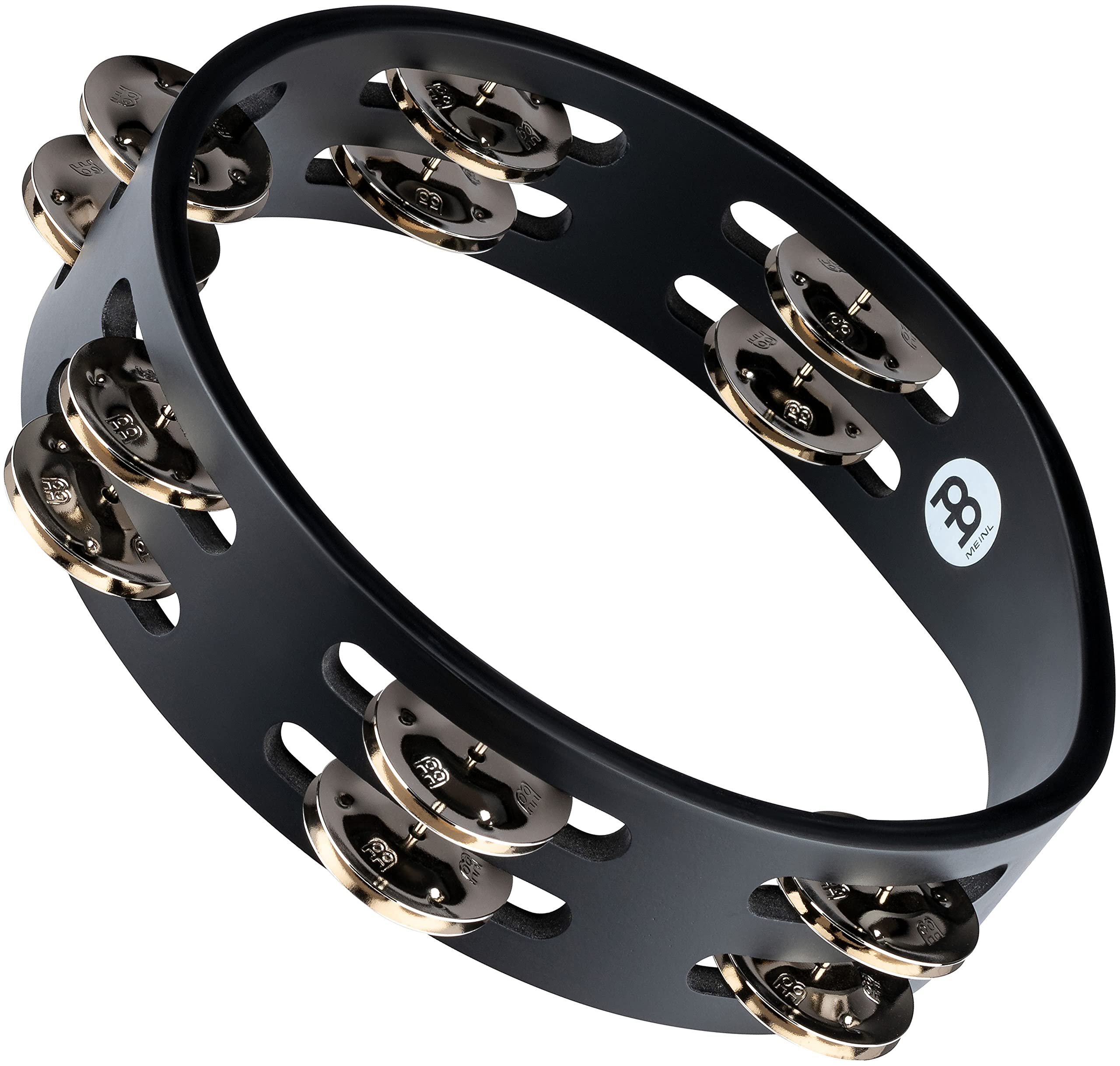 

MEINL Percussion Compact Wood Tambourine with Nickel Plated Steel Jingles, 2 Rows, CTA2S-BK