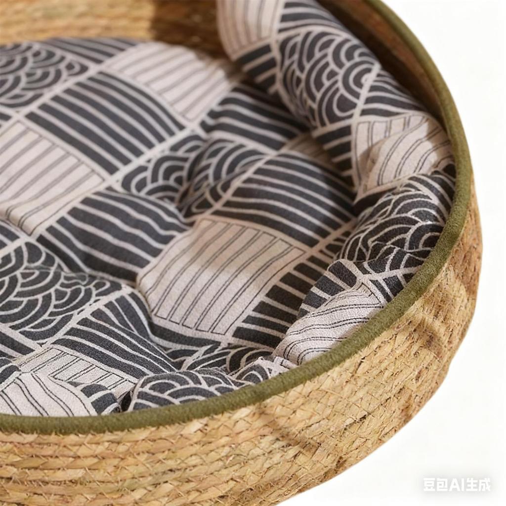 Cat Basket Bed Woven Washable Pet Supplies With Cushion And Pillow Cat Desk Bed For Indoor Outdoor Winter Travel Car Camping