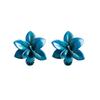 Silver Needle Simulated Flower Drop Earrings Beach Jewelry Vacation Style Earrings  Women