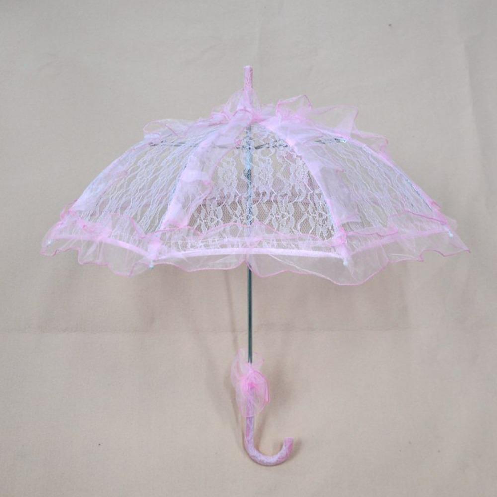 Romantic Bridal Umbrellas Ruffles Trim Craft Flowers Umbrellas New Floral Lace Umbrella