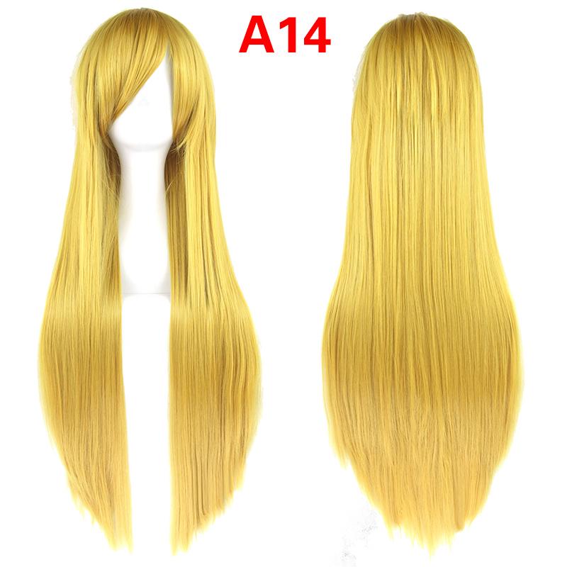 Universal Synthetic Colorful Long Straight Cosplay Wigs Natural 80Cm Hair Extensions Lolita Masquerade Party Hairstyle