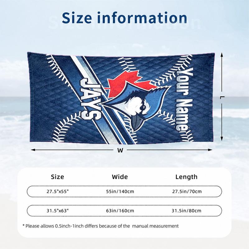 Blue Jays Academy Handtücher mit individuellem Namen dienen auch als Badetücher Sommer-Essential ein Muss für draußen den Strand und den Pool