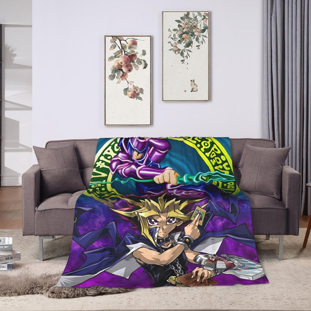 Anime Yu Gi Oh Card Blankets Flannel Autumn/Winter Portable Super Soft Throw Blanket for Sofa Travel Rug Piece