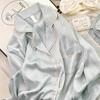 Pajamas Women's Summer Ice Silk Jacquard Pajamas Simple Loose Casual Comfortable Women's Loungewear Suit Premium Sense