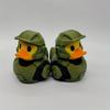 Military Soldier Duck Statue, Durable Plastic Interior/outdoor Decoration In Olive Green and Black Design, Desk Rack Decoration
