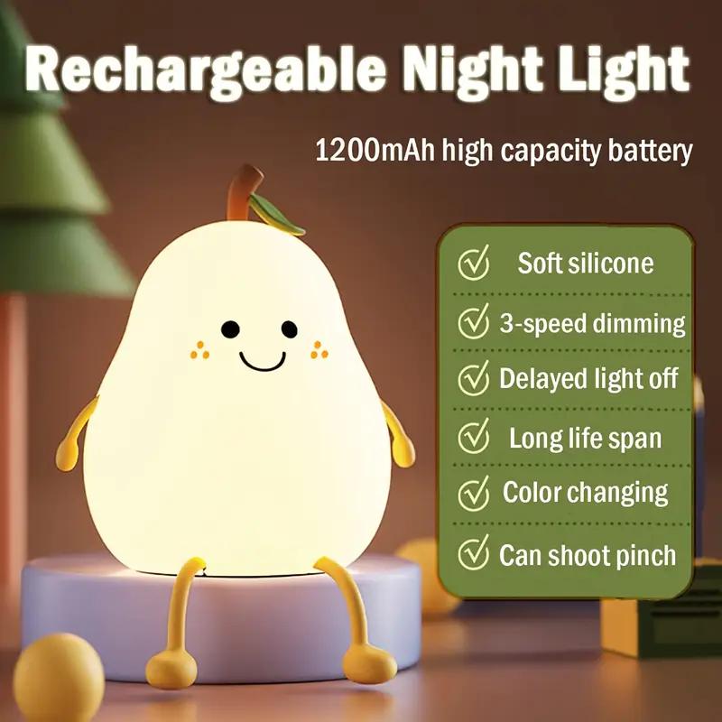 Mini Cute Water Drops Baby Stupid and Cute 7-color Touch Control Eye Care Bedroom Bedside Pat Night Light Kawaii Children's Gift