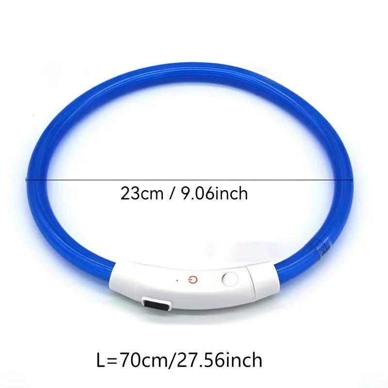 USB-wiederaufladbarer Glasfaser-Halsband Haustier Hund LED-Licht-Halsband Leuchtendes Anti-Verlust Hundehalsband USB-wiederaufladbares Hundehalsband Halsband