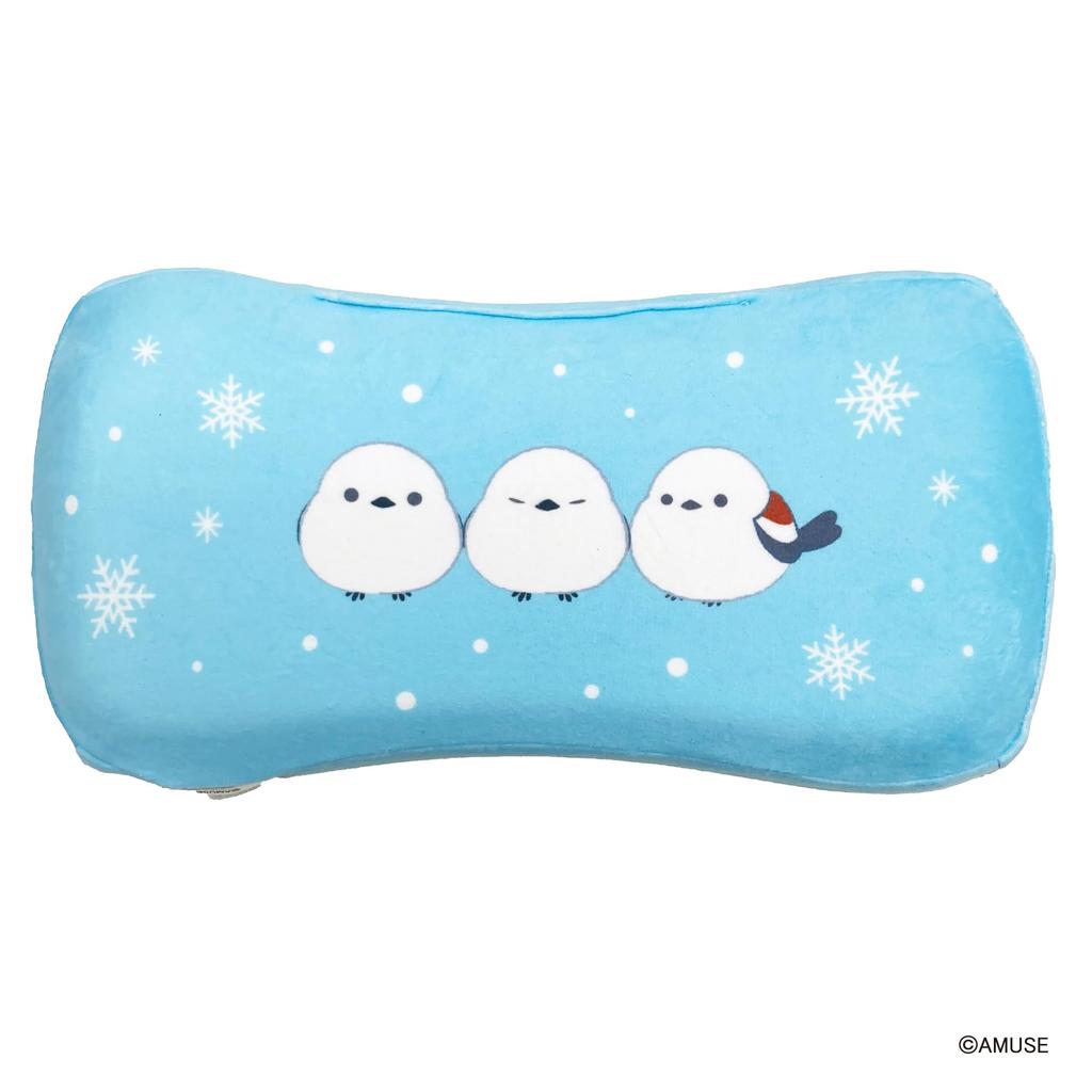 MORIPiLO Morishita Memory Foam Pillow Fluffy Shimaenaga 15x31cm Waist Rest Back Support Stuffed Toy Cushion Snow Blue 4621262