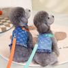 Pet Cowboy Bow Chest Back Vest Dog Chest Back Pet Dog Tank Top Clothes Pet Chest Back Spring Bow Strap Puppy Clothes