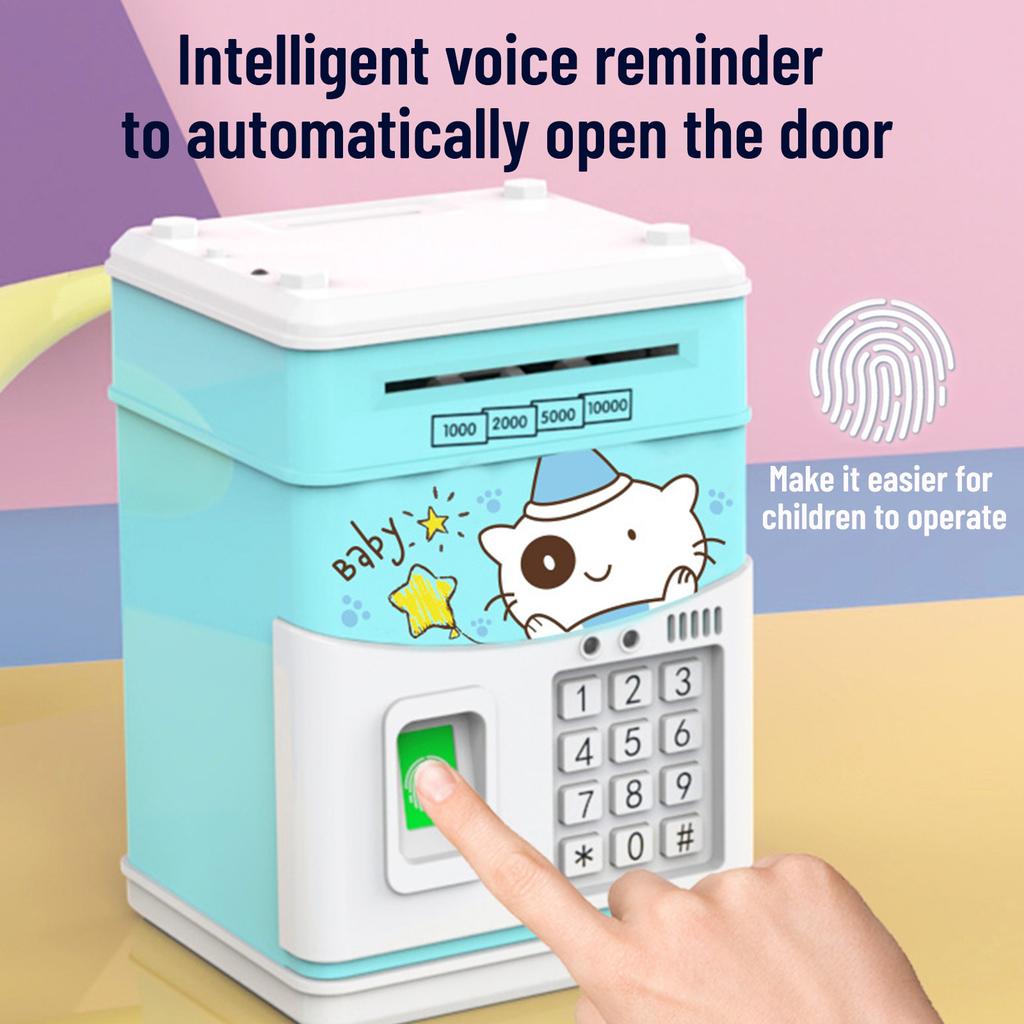 Children Piggy Bank Electronic Intelligent Coin Bank with Code Fingerprint Cartoon Money Banks for Kid Boy Girl Birthday