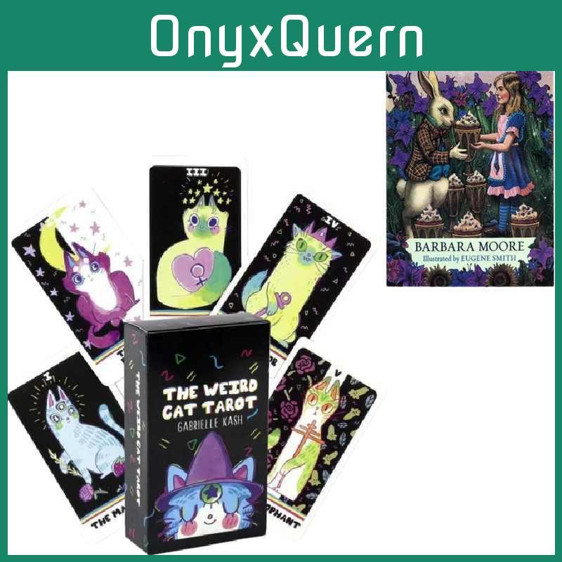 Das seltsame Katzen-Tarot in Wunderland mit Papierkarten zum Wahrsagen und für Sammler