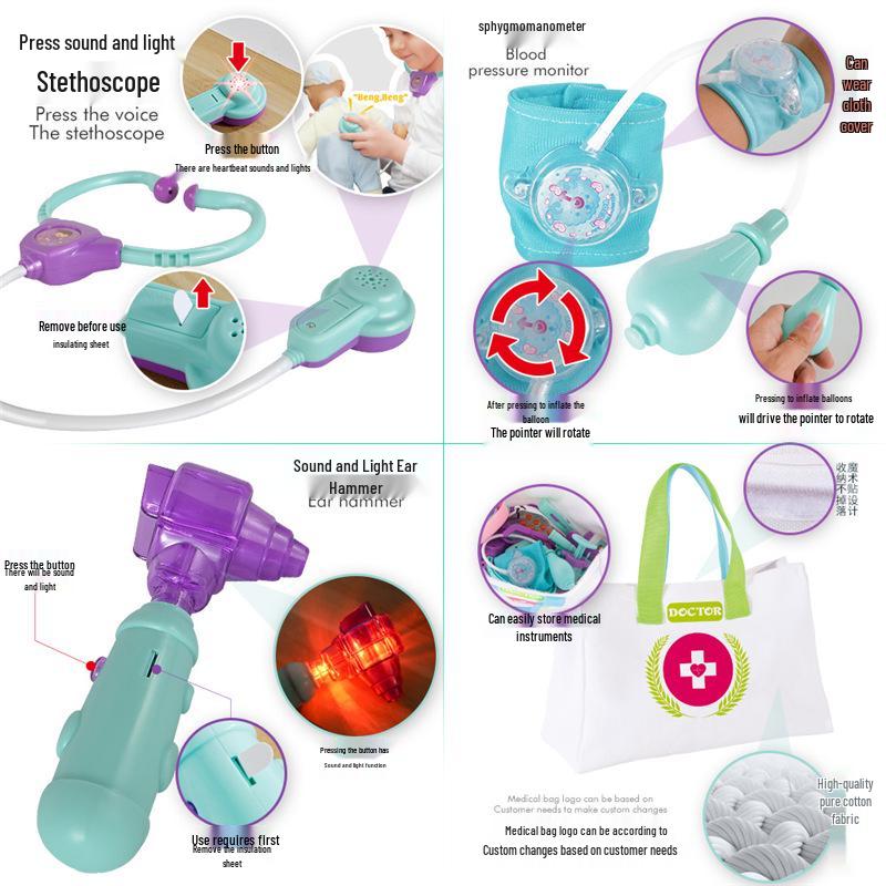 Kindergarten Dollhouse Role-Playing Doctor Toys Set - Small, Medium, Large Classrooms